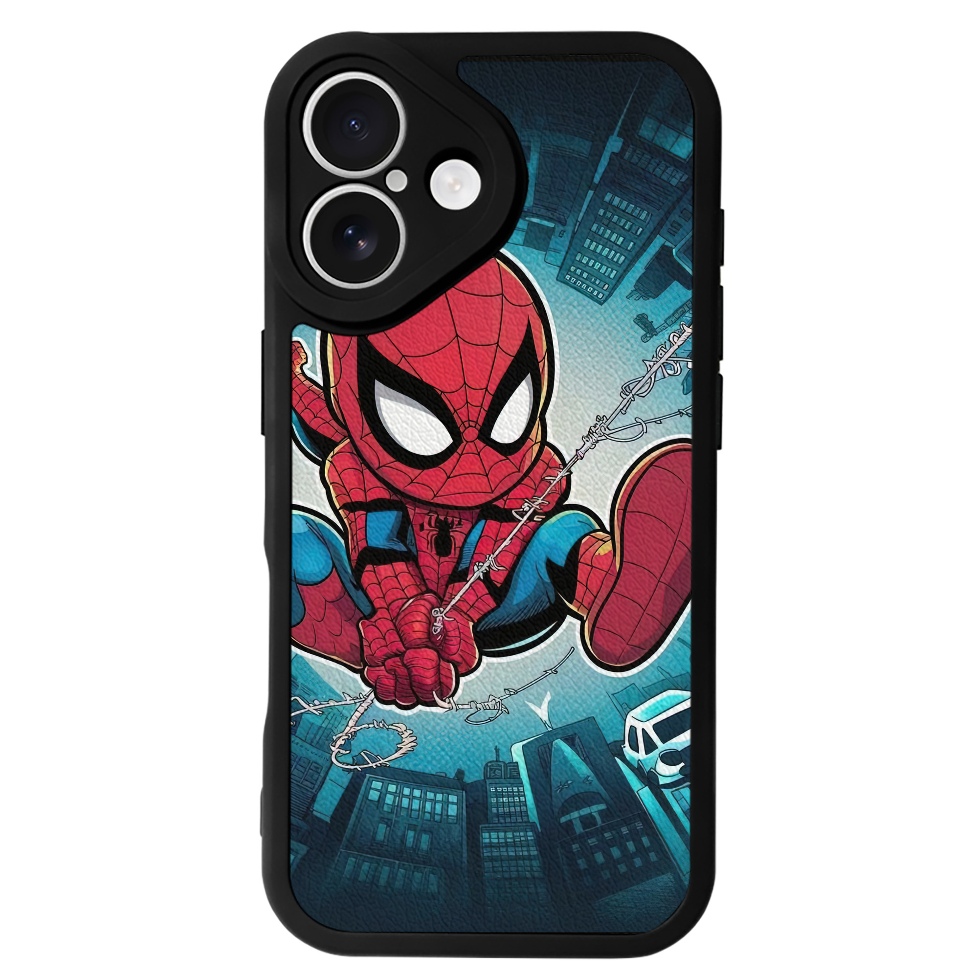 Spider Man スパイダーマン 【iPhone 16シリーズ対応】シリコンスマホケース（レザー調） 材質：シリコン